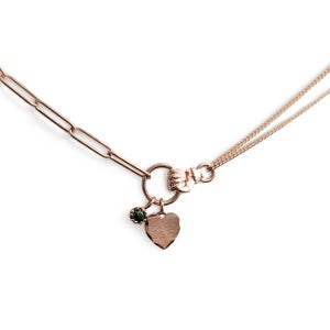 (위드미 하트 발찌)14k 18k 딸랑이 두줄 손 청러프다이아 클립 체인