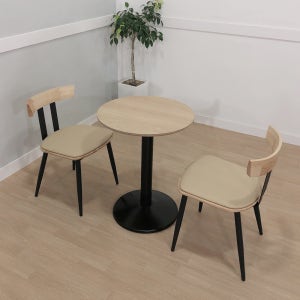 푸른숲가구 오크hpm 원반다리 원형테이블 자작원목 라운드식탁 카페테이블