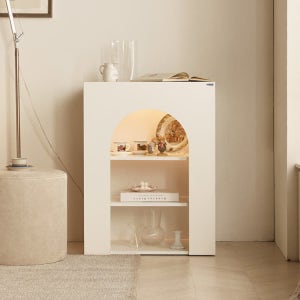 트루베퍼니처 땡큐 감각 600 1000 LED 벽난로콘솔 수납장 폭좁은 콘솔테이블