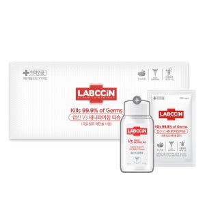 [본사배송] 랩신 휴대용 손소독티슈 1매입X100개+새니타이저 겔 60ML