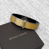 보테가 베네타 골드 글리터 에나멜 실버 브레이슬릿 15 / BOTTEGA VENETA ENAMEL OXIDIZED SILVER BRACELET 15 [498147 8005]