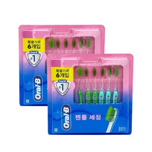 오랄비 고탄력 초미세모 그린티 칫솔 6개입 2개