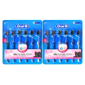 오랄비 고탄력 초미세모 블랙티 칫솔 6개입 2개