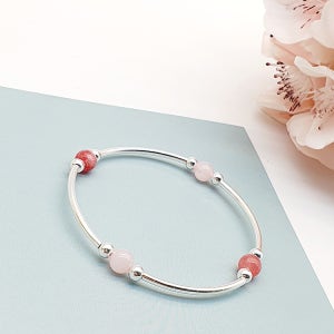 로즈쿼츠 로도크로사이트 파워스톤 연애운 사랑운 여자 패션 아이템 실버 원석 팔찌
