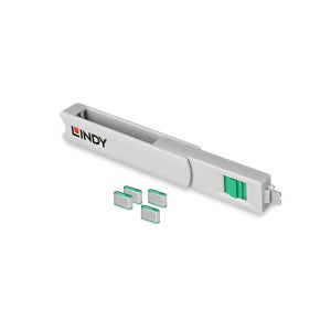 USB 포트 락 LINDY-40426 USB 3.1 포트 잠금장치 (1키+4블럭) 그린