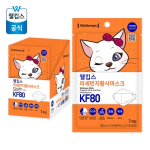 [25개입] 웰킵스 미세먼지 황사 마스크 KF80 중형