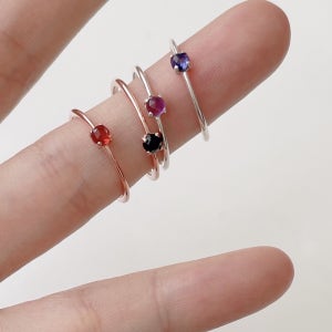 실버925 프룻 원석 탄생석 반지 (가넷 오닉스 사파이어 자수정)