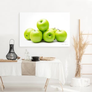 심플 모던 사과 그림 풍수 캔버스 중대형 해피 그린 애플 직사각형P형