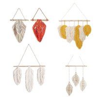 마크라메 Boho dreamcatcher 벽 교수형 태피스트리 깃털 짠 홈 macramé