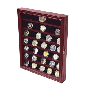 밀리터리 챌린지 기념 주화 동전 코인 보관 케이스 진열장 진열대 렉 홀더 유리 덮개 포함