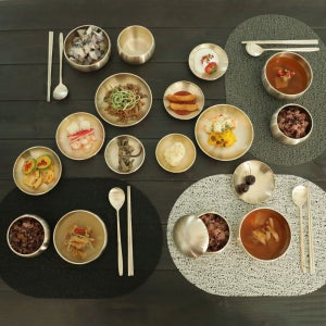 명성 방짜유기 차림 4인반상기 유기그릇 놋그릇세트 예단 반상기