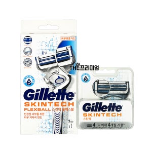 질레트 스킨텍 면도기 2up+면도날 4입