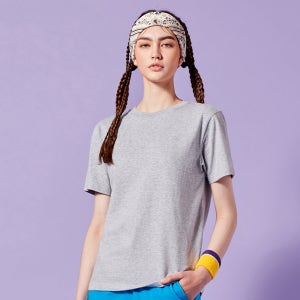 스탠다드핏 올데이 여성 반팔 티셔츠 멜란지그레이