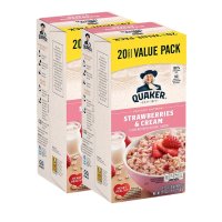 Quaker - Oatmeal 퀘이커 스트로베리 & 크림 오트밀 30g 20개입 2팩