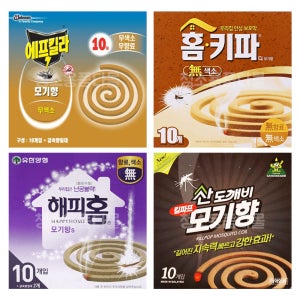 에프킬라 해피 홈 키파 산도깨비 모기향 10개입 X 10개 무색소 무향 모기 기피 약