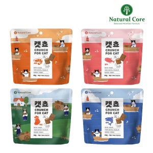 네츄럴코어 캣쵸 고양이 이빨과자 치석제거 4종콤보(각1개씩 총4개), 60g, 4개