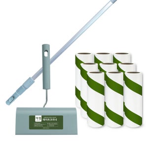 아임 테이프크리너 3단 롱핸들+리필90회x10개 돌돌이밀대 사선컷팅 롤 클리너