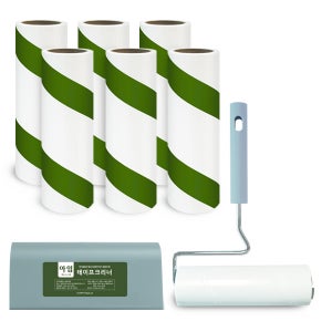 아임 테이프크리너 스탠드형 핸들+리필90회x7개 돌돌이리필 사선컷팅 먼지제거 롤클리너