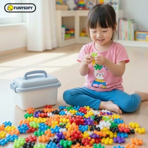 퍼니소피 EQ 선물용 눈송이 블록 아기 유아 조카 어린이집 창의 블럭 놀이 장난감