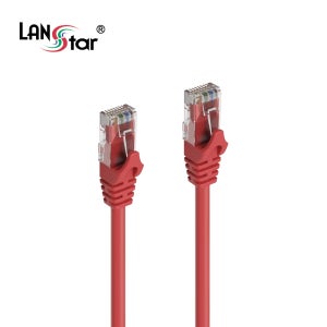 LANstar CAT6 UTP 랜케이블 기가 인터넷선 LAN 공유기선 3m, 레드