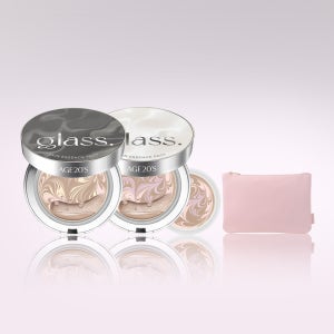 에이지투웨니스 글래스 스킨 에센스 팩트 글로우/퍼펙트 12.5g 본품+리필(+핑크파우치 OR 퍼프4매)(SPF50+) 광채 촉촉 파운데이션