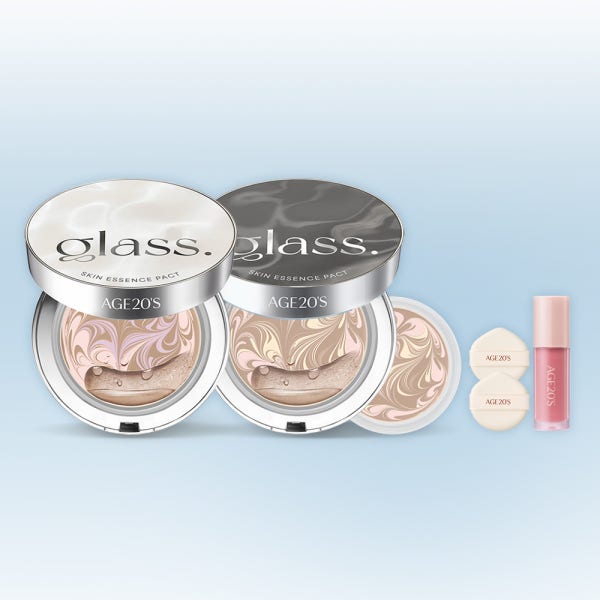 [슈퍼적립] 에이지투웨니스 글래스 스킨 에센스 팩트 글로우/퍼펙트 12.5g 본품+리필(+퍼프2매+벨벳 미니블러셔) (SPF50+) 광채 촉촉 파운데이션