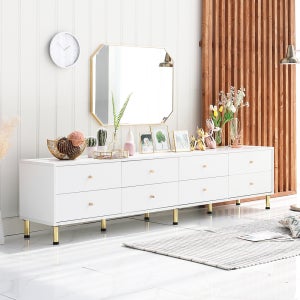 리빙인도무스 골드 매력 2100 서랍형 거실장 티비다이 거실수납장 티비선반