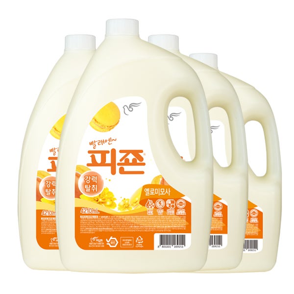 피죤 강력탈취 섬유유연제 옐로미모사 4210ml X 4개