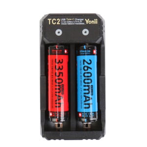 18650 26650 배터리 충전기 충전지 리튬이온 3.7v 과충전방지 2구 고속 C타입 PD 지원