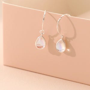 오팔 물방울 드롭 925 실버 원석 은 귀걸이