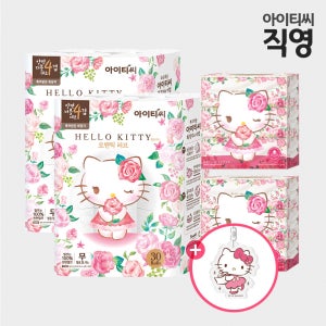 헬로키티 4겹 로맨틱러브 화장지 60롤+로션티슈 6팩 복합세트[+랜덤 헬로키티 키링]