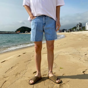 남자 청반바지 데님반바지 여름 흑청 연청 진청