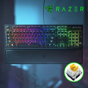 [국내정발] 레이저 블랙위도우 V3 블랙 한글판, 리니어 옐로우축