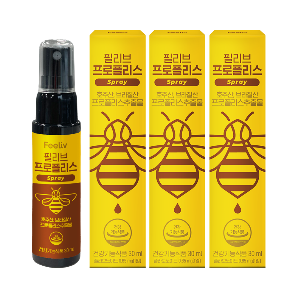 콜마생활건강 필리브 <b>프로폴리스</b> / 스프레이 구강건강 항균 30ml, 3개
