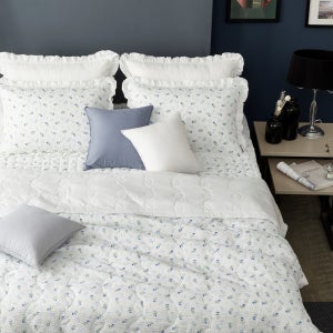 플라워 쿨시어서커 여름누빔이불카페트베개세트S/Q