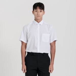 반팔와이셔츠 빅사이즈 남자 흰색 구김없는 정장 모달 셔츠