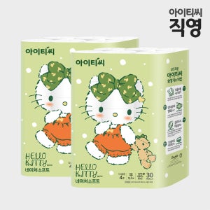 헬로키티 4겹 양면더블데코 네이처소프트 화장지(20m) 30롤X2팩(60롤)