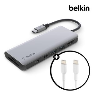 벨킨 7in1 USB-C타입 멀티 허브 AVC009bt 아이폰15 아이패드 맥북 프로 에어 윈도우 노트북 호환