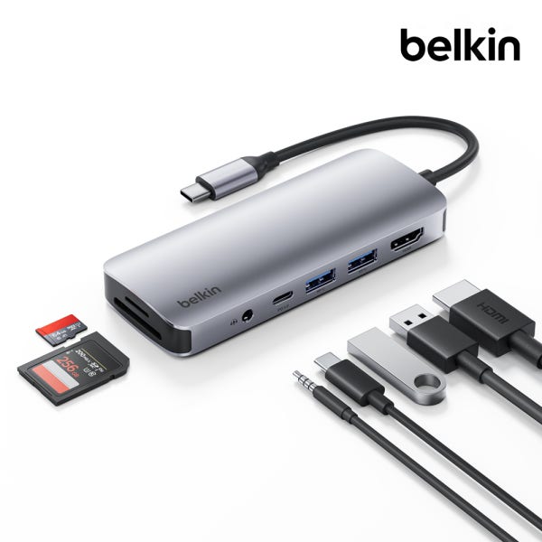 벨킨 7in1 USB-C타입 멀티 허브 AVC009 맥북 에어 프로 M5 갤럭시북6 아이패드 윈도우 노트북 호환