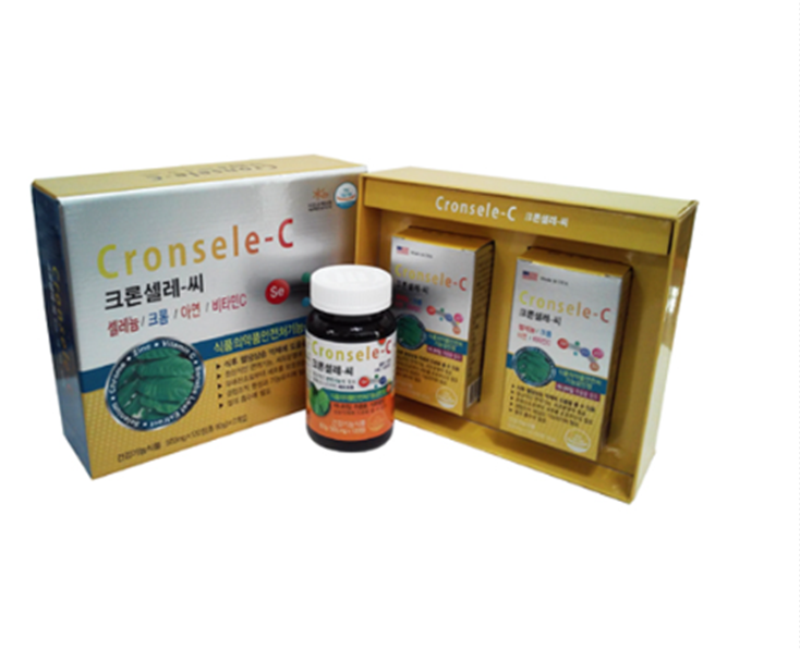 크론셀레 씨 500mg 120정 (2개월) 셀레늄 크롬 아연 비타민C 바나바잎 <b>혈당</b>조절 <b>셀크로</b>디
