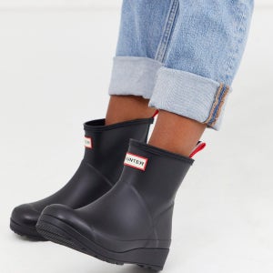 Women 헌터 오리지널 플레이 숏 레인부츠 블랙,그레이 hunter rain boots