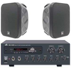 MA-520 SET-1 지앤에스 미니 앰프, 방수 스피커 세트,USB, 블루투스 라디오