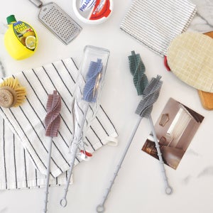 키친유 콘콘 오일병솔 국내산 실리콘 브러쉬 텀블러 보온병 회오리 세척솔 컵 주방솔 보틀