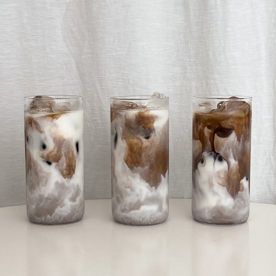 홈카페 일자 아이스라떼잔 아이스아메리카노잔 내열 유리컵 500ml