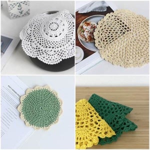 인테리어 화병 컵받침 비비드컬러 도일리 모음 (5color)