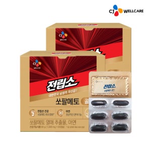 CJ웰케어 전립소 골드 쏘팔메토 아연 60캡슐, 2개