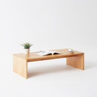 블루밍홈 고무나무 원목 일자형 좌식책상 테이블 식탁