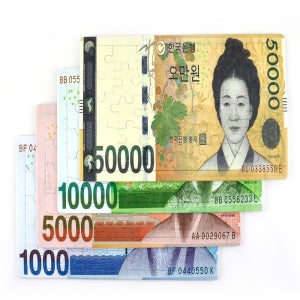 치매예방 어르신 퍼즐 지폐세트 A4 35피스 원화퍼즐 현금퍼즐