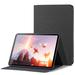 모던 심플 슬림 플립 패브릭 태블릿 케이스 stc047 블랙, 아이패드 10-11세대 27.7cm(10.9인치)