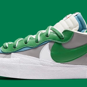나이키 블레이저 로우 사카이 미디엄 그레이 클래식 그린 SACAI X NIKE BLAZER DD1877-001
